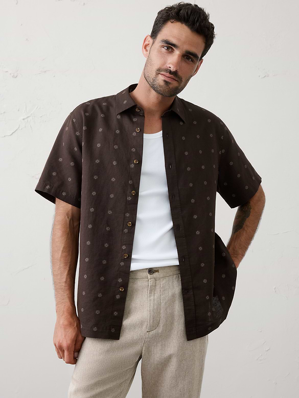 Standard-Fit Linen-Blend Shirt