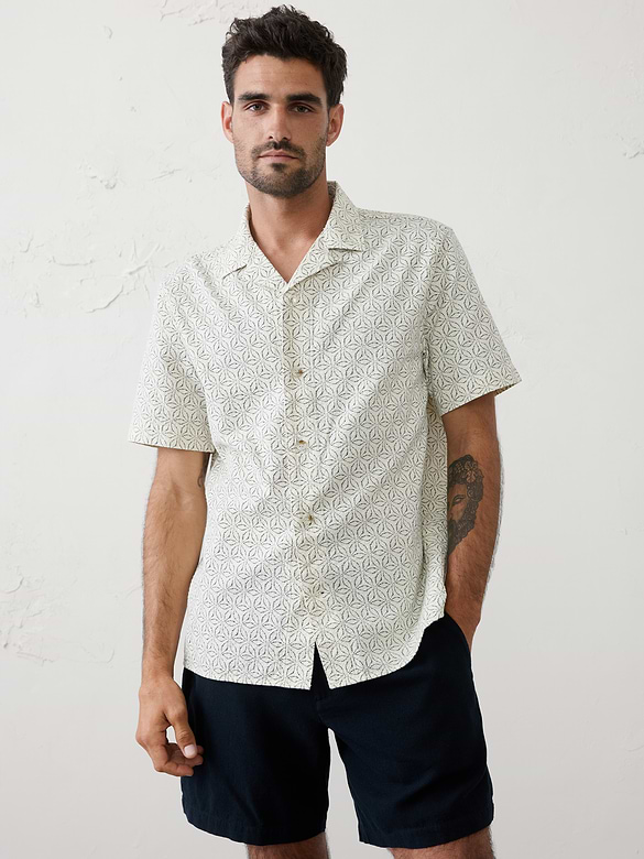 Standard-Fit Textured Resort Shirt