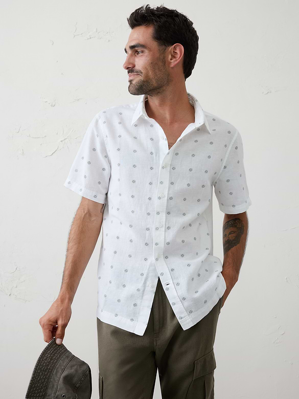 Standard-Fit Linen-Blend Shirt