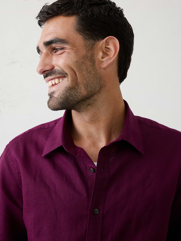 Standard-Fit Linen-Blend Shirt