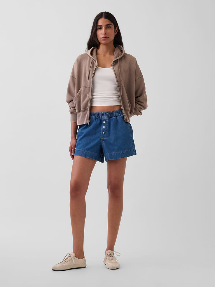 Image number 1 showing, Mid Rise UltraSoft Denim Boxer Shorts