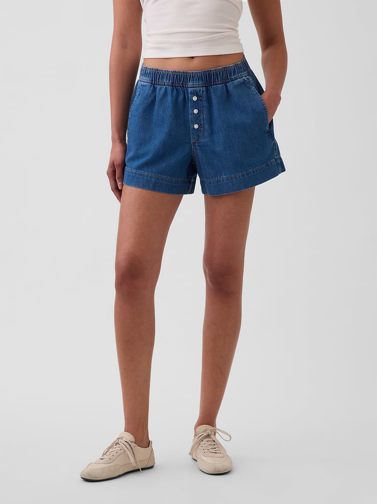 Image number 2 showing, Mid Rise UltraSoft Denim Boxer Shorts