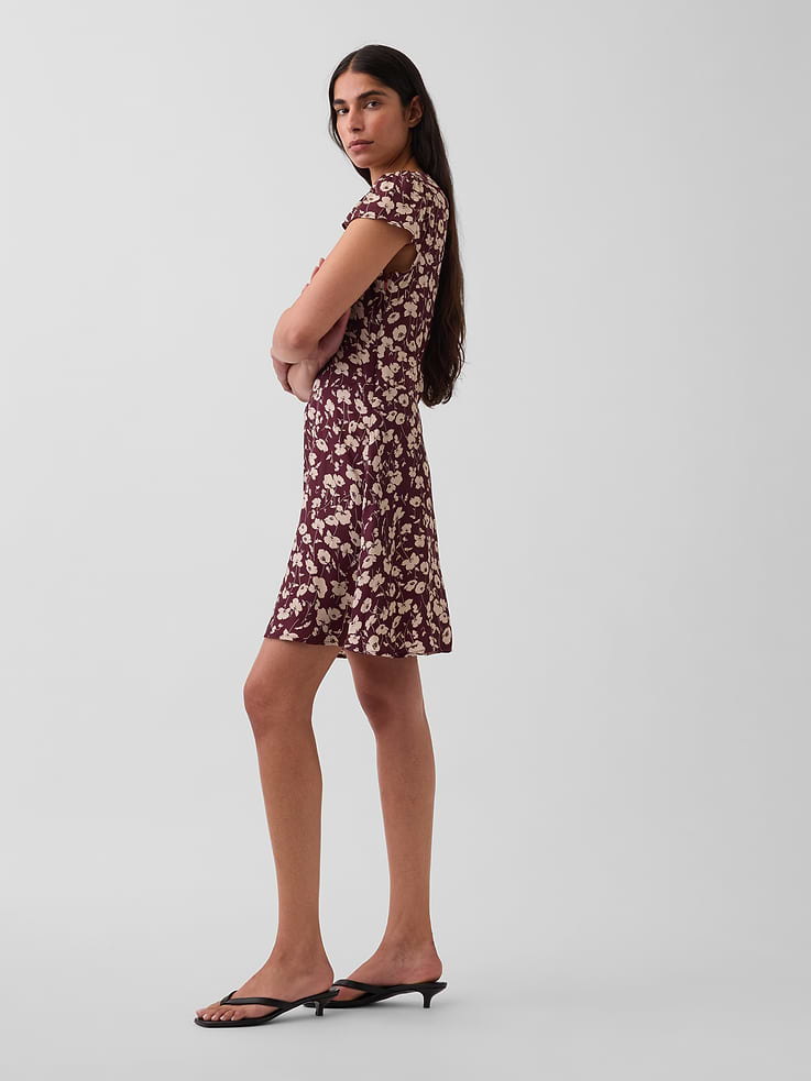 Image number 3 showing, V-Neck Print Mini Dress