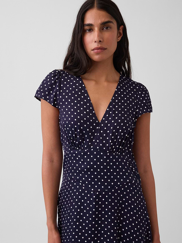 V-Neck Print Mini Dress