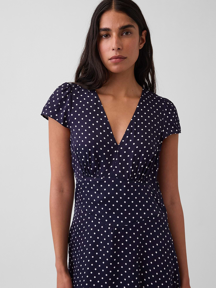 Image number 4 showing, V-Neck Print Mini Dress