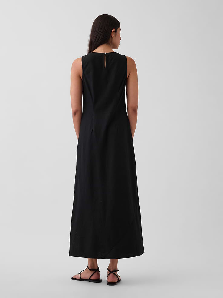 Image number 2 showing, Linen-Blend Maxi Shift Dress