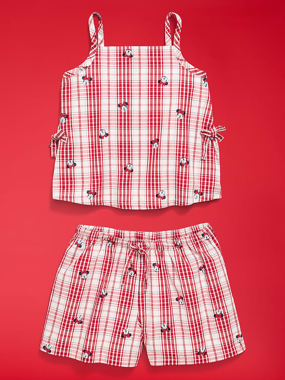 Old Navy x Disney Minnie Mouse Sleeveless Plaid Top & Shorts Set for Toddler Girls