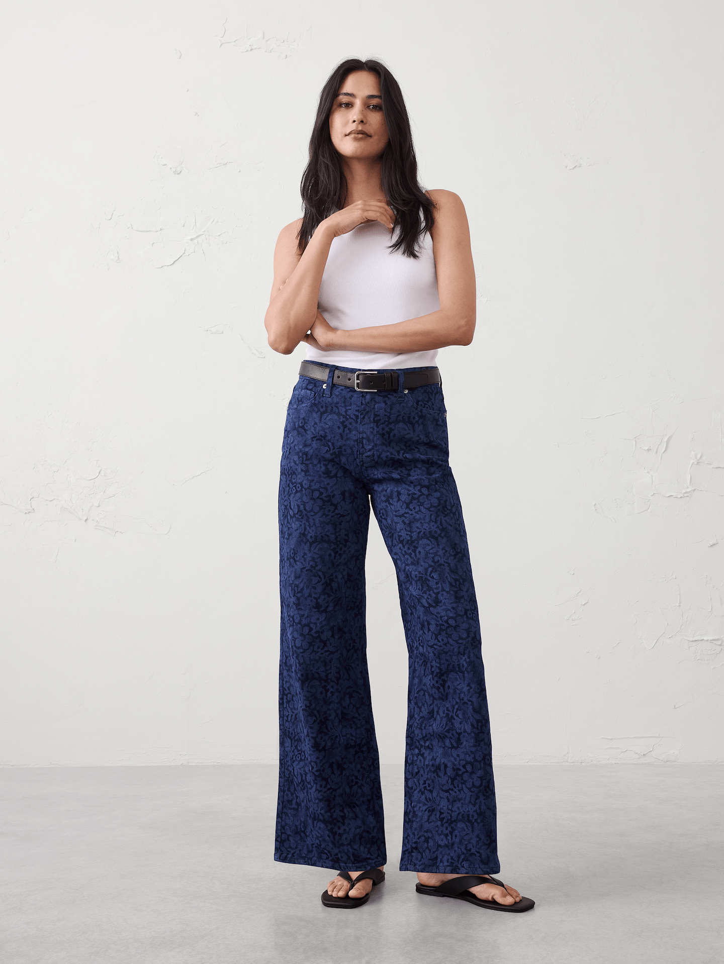 Image number 1 showing, Wide-Leg High-Rise Jean