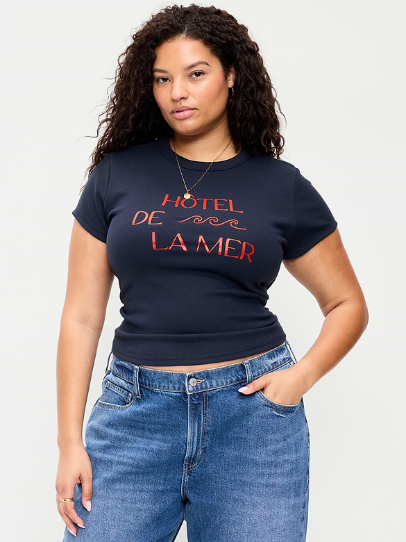 T-shirt moulant à imprimé