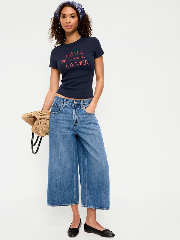 T-shirt moulant à imprimé