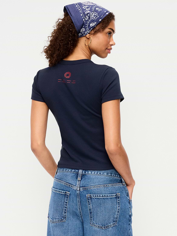 T-shirt moulant à imprimé
