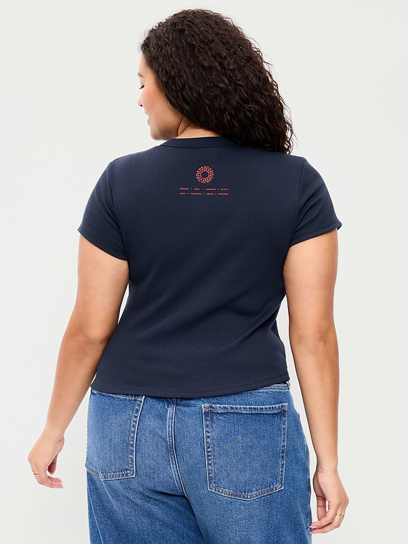 T-shirt moulant à imprimé