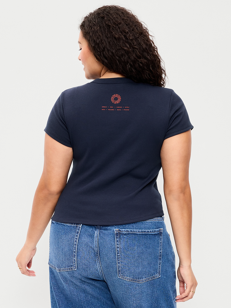 L'image numéro 9 présente T-shirt moulant à imprimé
