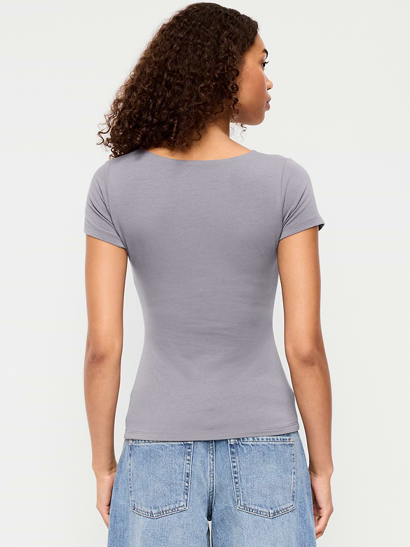 Hug Double-Layer Scoop-Neck Top