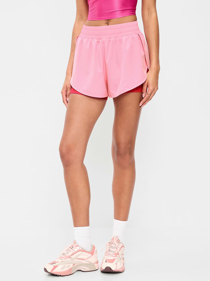 Image number 1 showing, High-Waisted StretchTech 2-In-1 Run Shorts