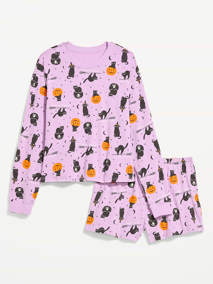 L'image numéro 4 présente Pyjama court à motif d’Halloween pour femme