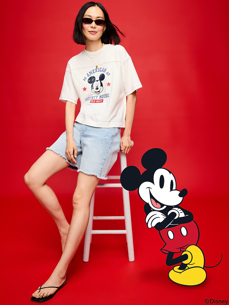 Image number 1 showing, Old Navy x Disney Mickey Mouse Football-Style T-Shirt for Women
