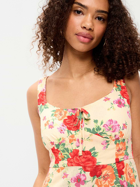 cami mini dress TC Floral Print Sleeveless Measurements taken from size S Ivonne Floral Cami Mini Dress