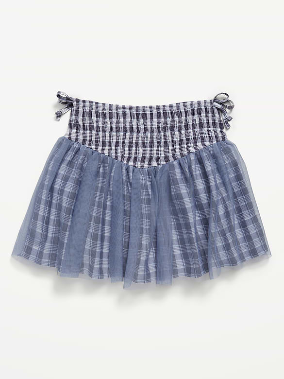 Western Smocked Tulle Skirt for Toddler Girls
