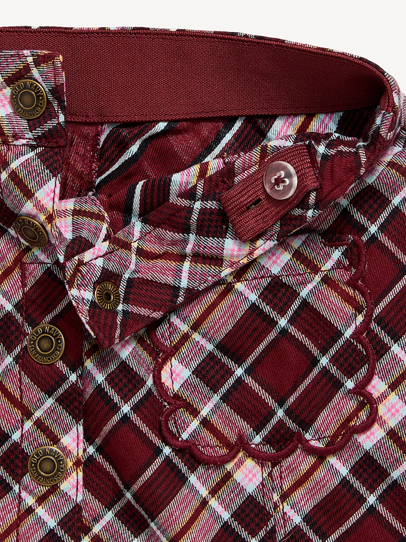 Button-Front Plaid Twill Skirt for Toddler Girls