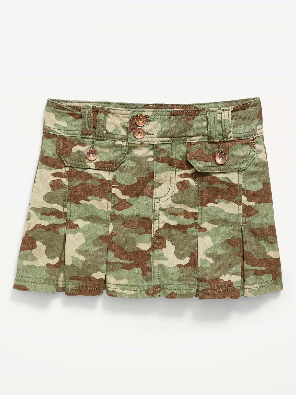 Image number 4 showing, Pleated Utility Twill Skirt for Girls