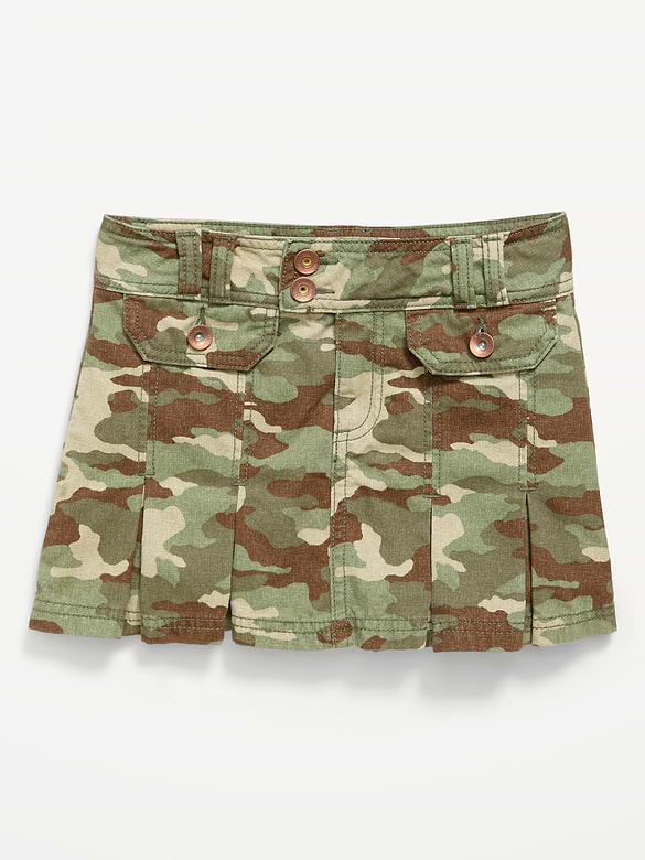 Pleated Utility Twill Skirt for Girls