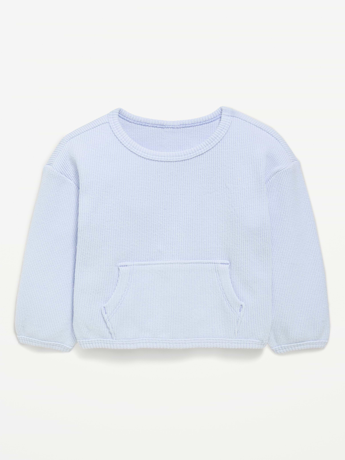 Image number 2 showing, Long-Sleeve Waffle-Knit Pocket Sweatshirt for Baby