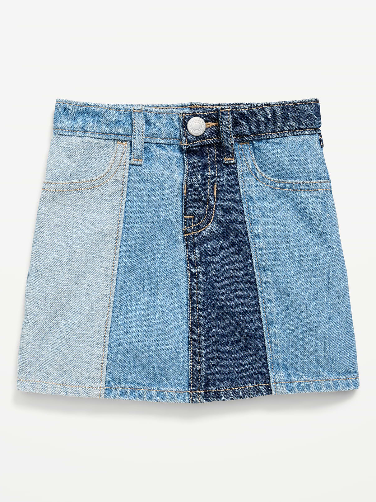 Image number 1 showing, High-Waisted Pleated Jean Skirt for Toddler Girls