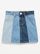 Image number 1 showing, High-Waisted Pleated Jean Skirt for Toddler Girls