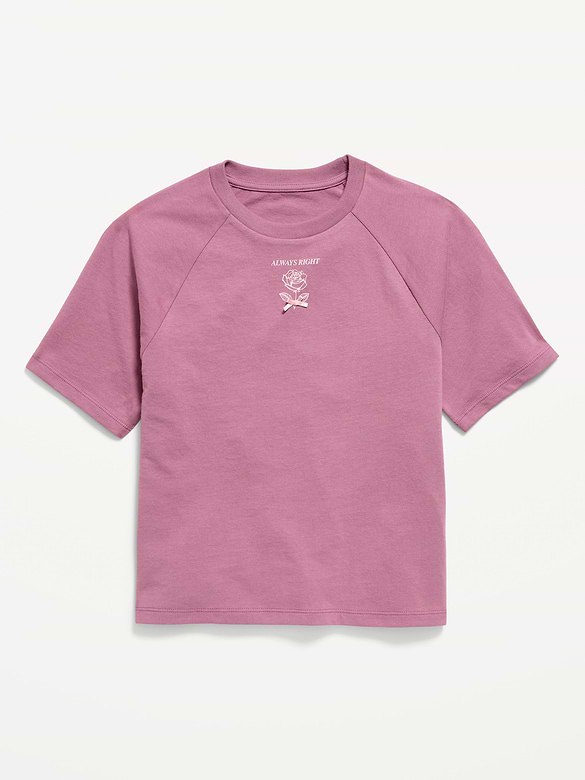 Oversized Short-Sleeve Graphic T-Shirt for Girls