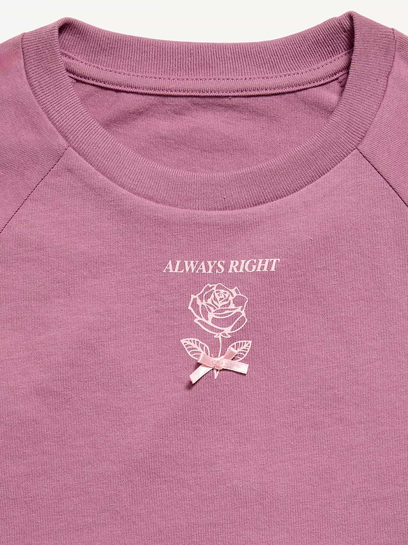 Oversized Short-Sleeve Graphic T-Shirt for Girls