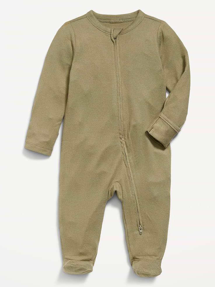 Image 1 of 1, crew neck, long sleeves, fold-over mittens at each sleeve, full-length reversible zipper, sewn-in feet, Product #908443