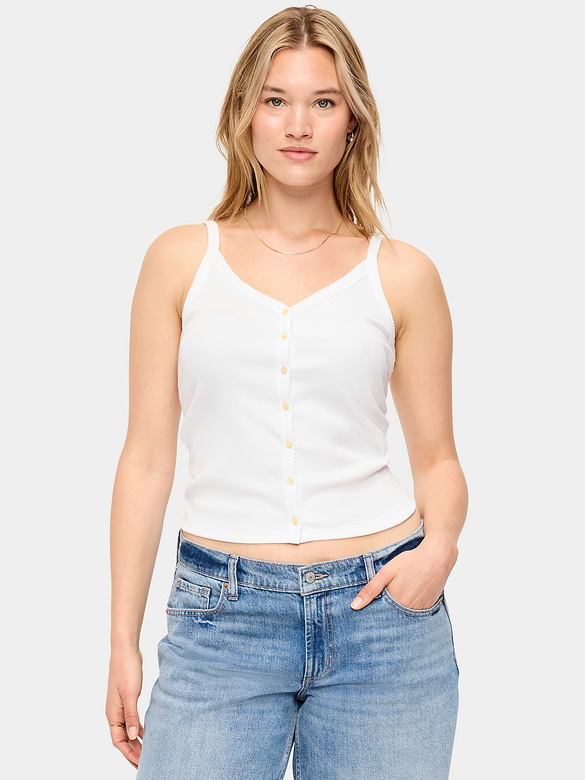 Button-Front Cami Tank Top