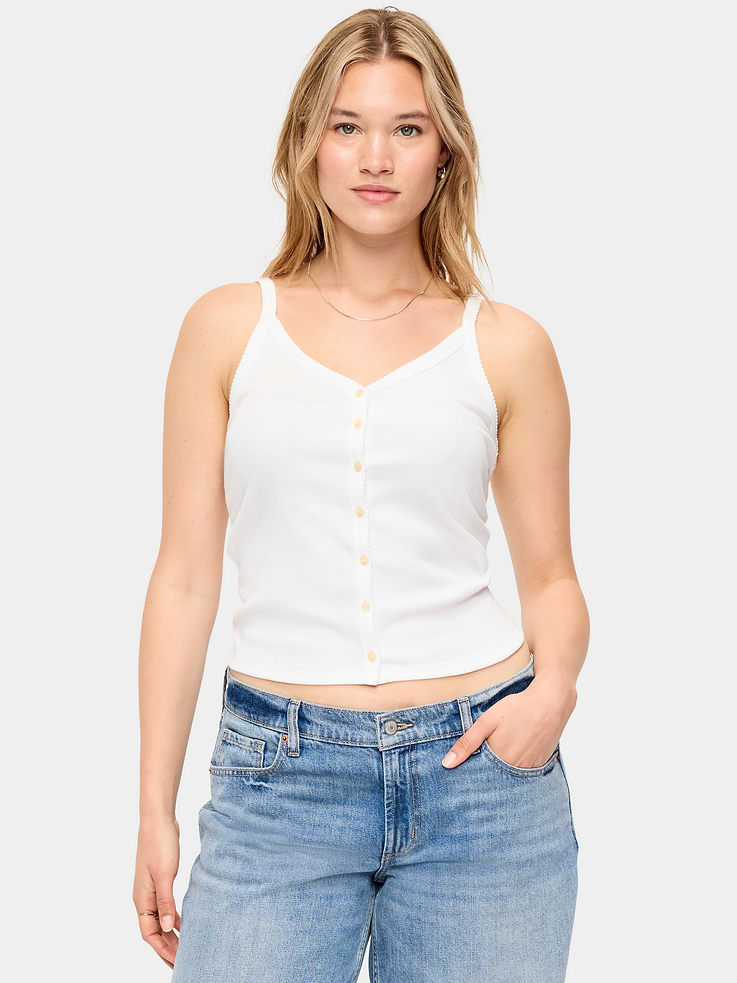 Image number 5 showing, Button-Front Cami Tank Top