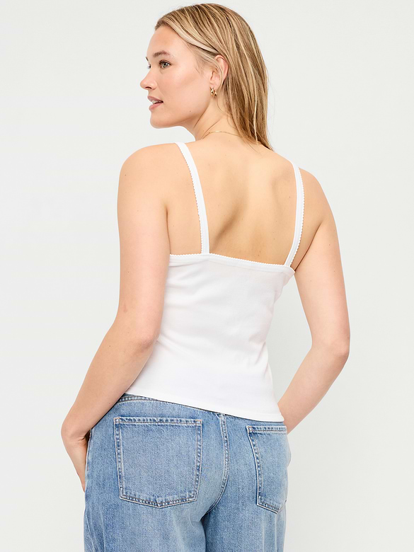 Button-Front Cami Tank Top