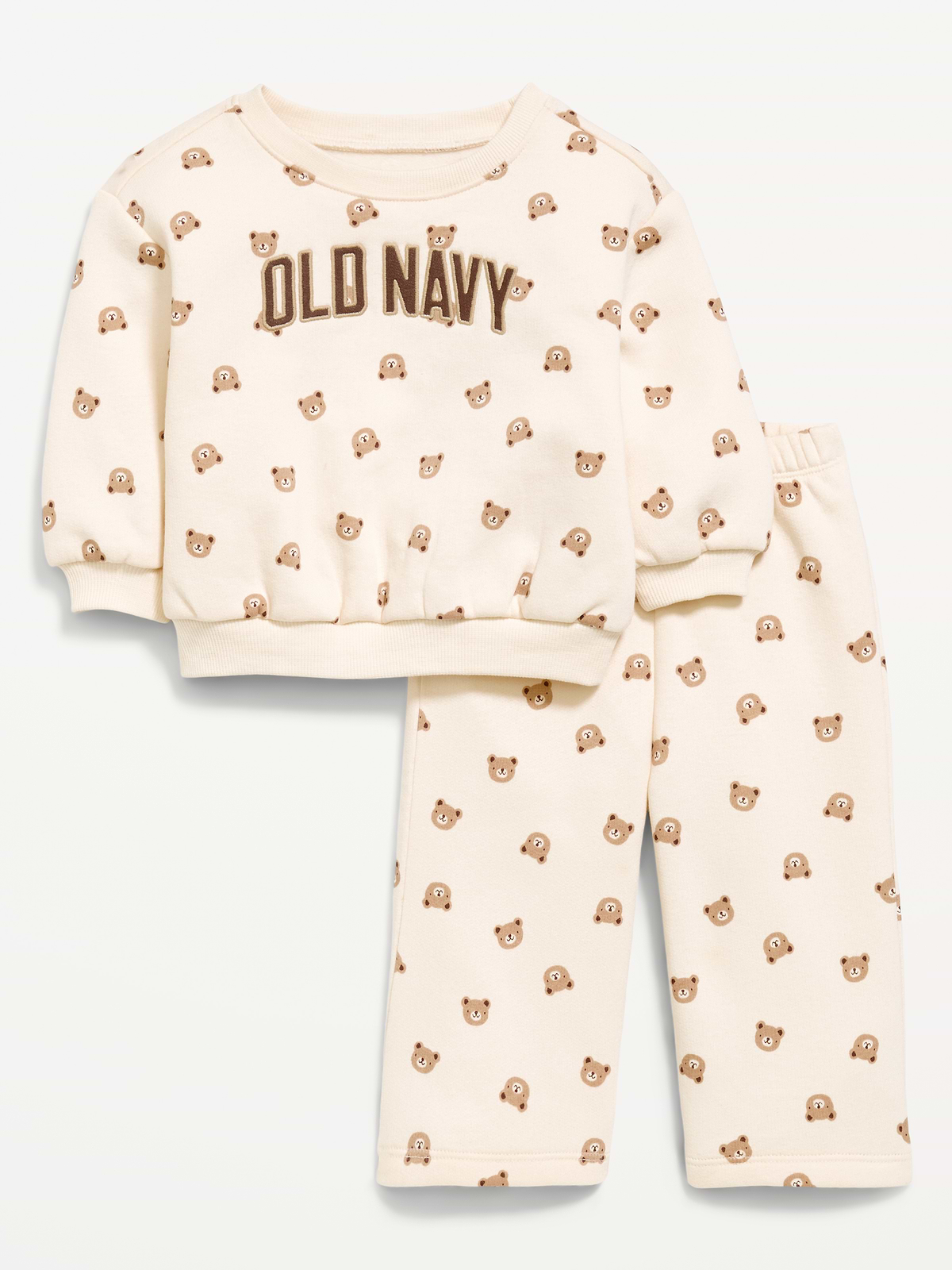 Printed Logo Graphic Sweatshirt and Sweatpants Set for Baby