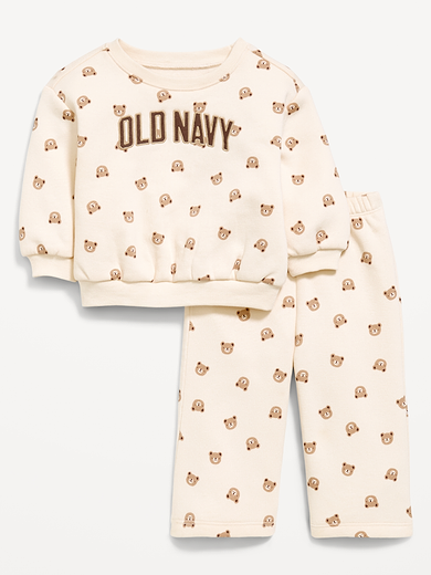 Image number 1 showing, Printed Logo Graphic Sweatshirt and Sweatpants Set for Baby