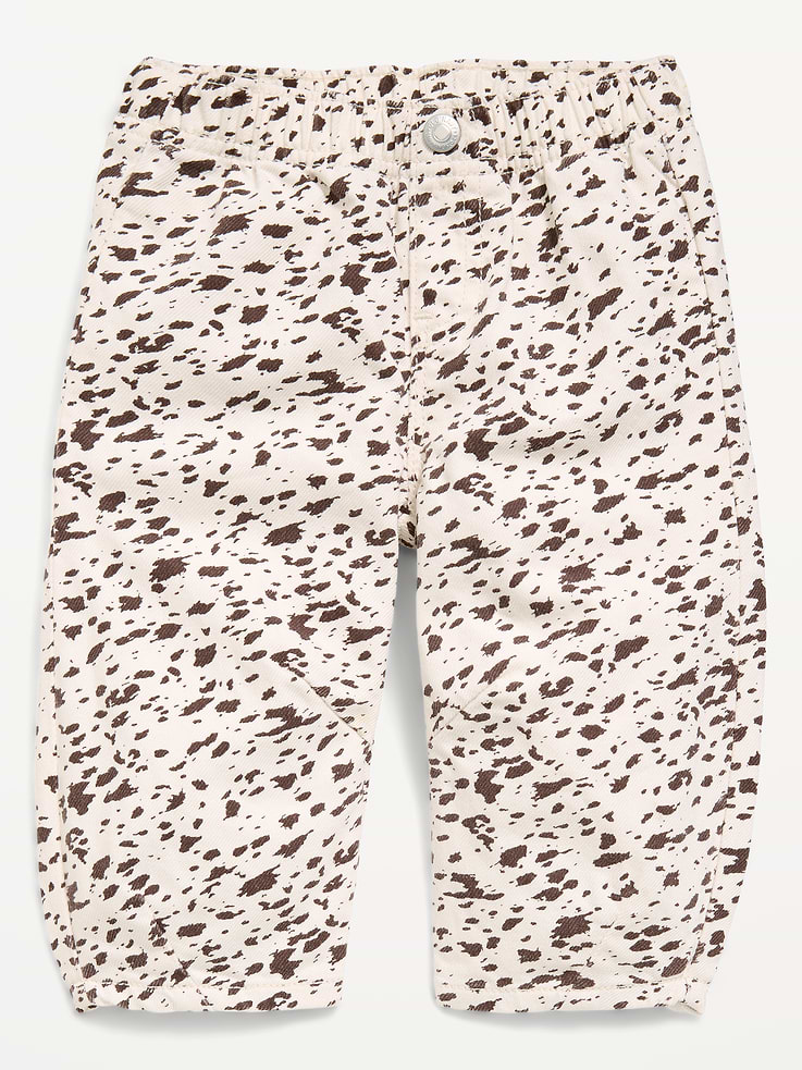 Image 1 of 1, elasticized waistband, faux fly, barrel leg, all-over print, Product #908445