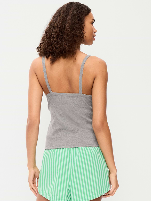 Button-Front Cami Tank Top