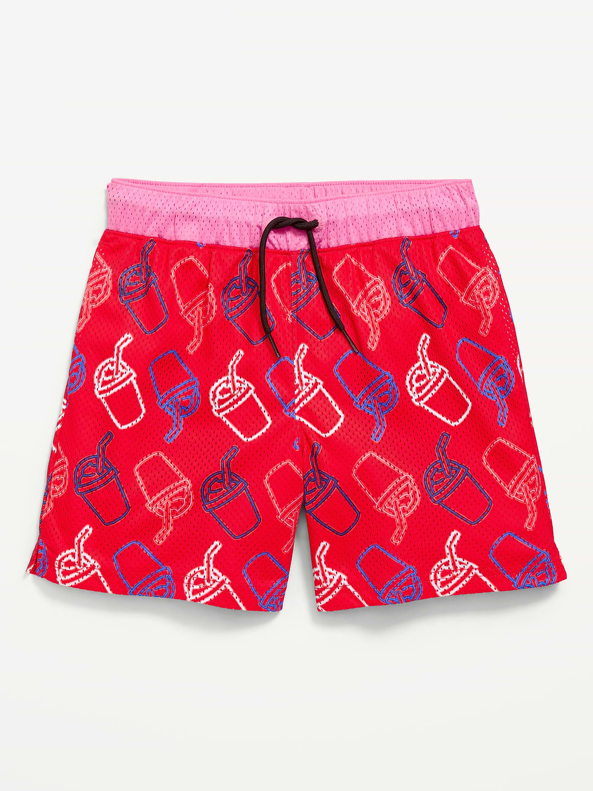 Image number 1 showing, Printed Knee Length Mesh Shorts for Boys