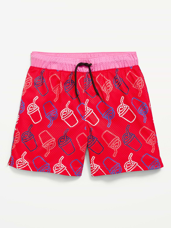 Bermuda de basketball en maille à motif pour garçon