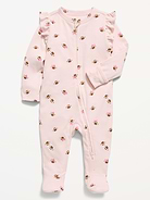 Image number 1 showing, Ruffle-Trim 2-Way-Zip Sleep & Play Footed One-Piece for Baby
