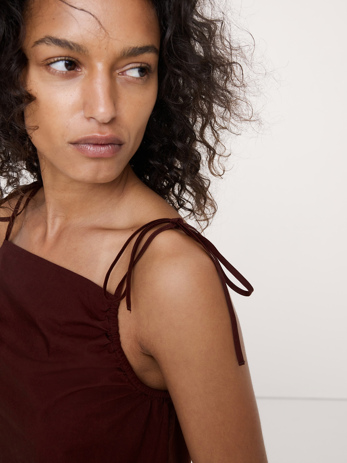 Cotton Poplin Tie-Strap Tank | Banana Republic