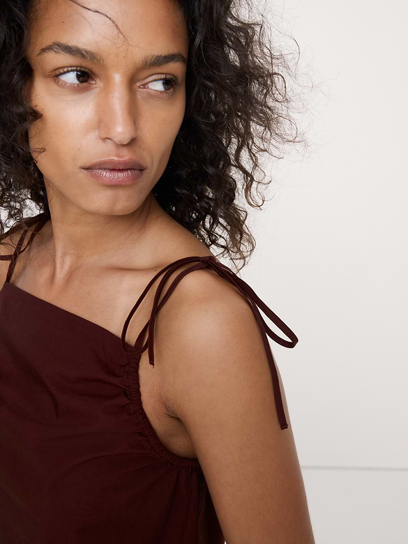 Cotton Poplin Tie-Strap Tank