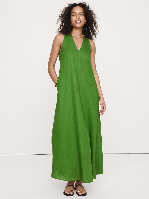 Linen Halter Maxi Dress