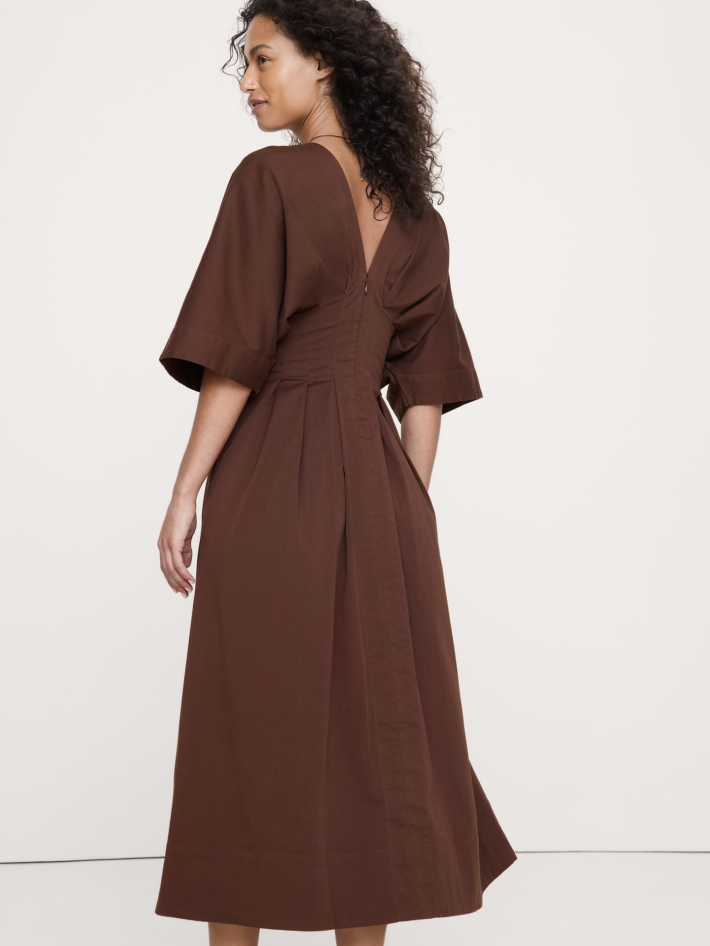 Image number 6 showing, Stretch-Cotton Pleated Maxi Dress