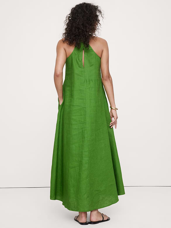 Linen Halter Maxi Dress
