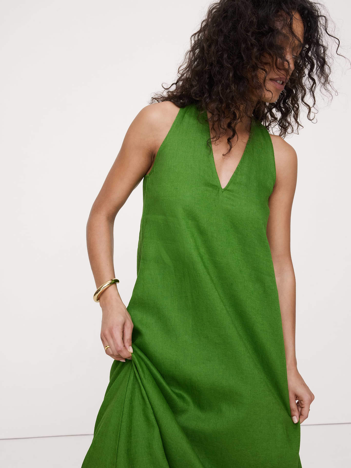 Image number 4 showing, Linen Halter Maxi Dress