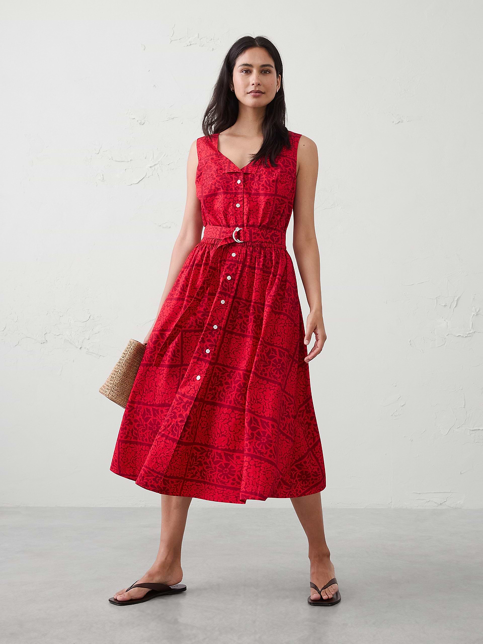 Poplin Knee-Length Dress