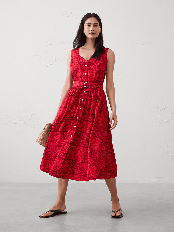 Poplin Knee-Length Dress
